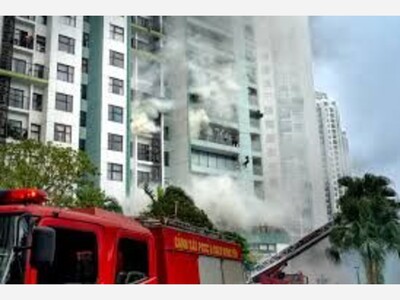 FIRE OUT  in Downtown L.A. High-Rise